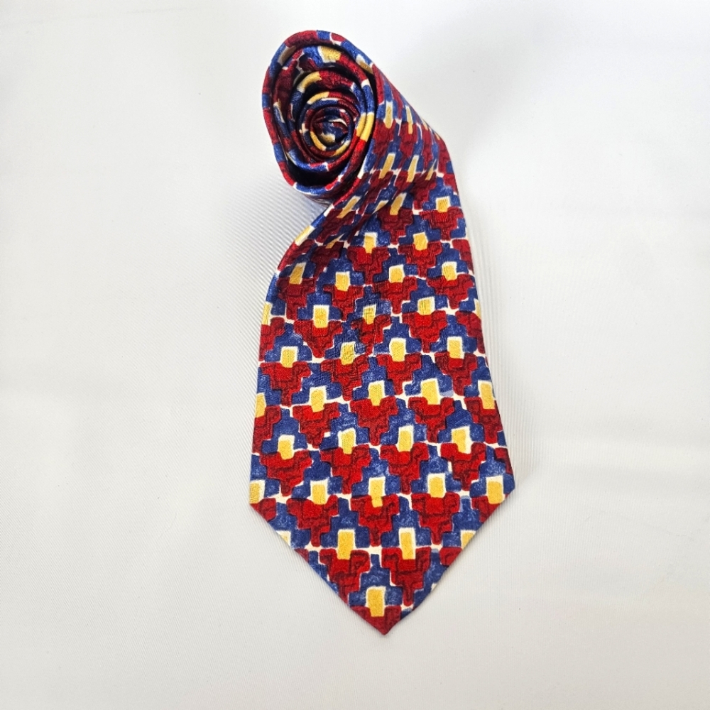 Metropolitan Museum of Arts Silk Red Blie Yellow Tie